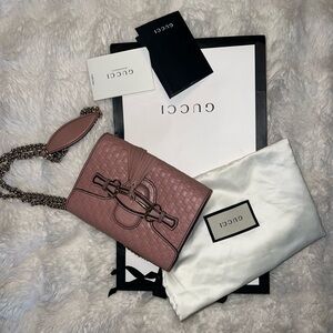 Gucci Dusty Rose Emily Leather Purse